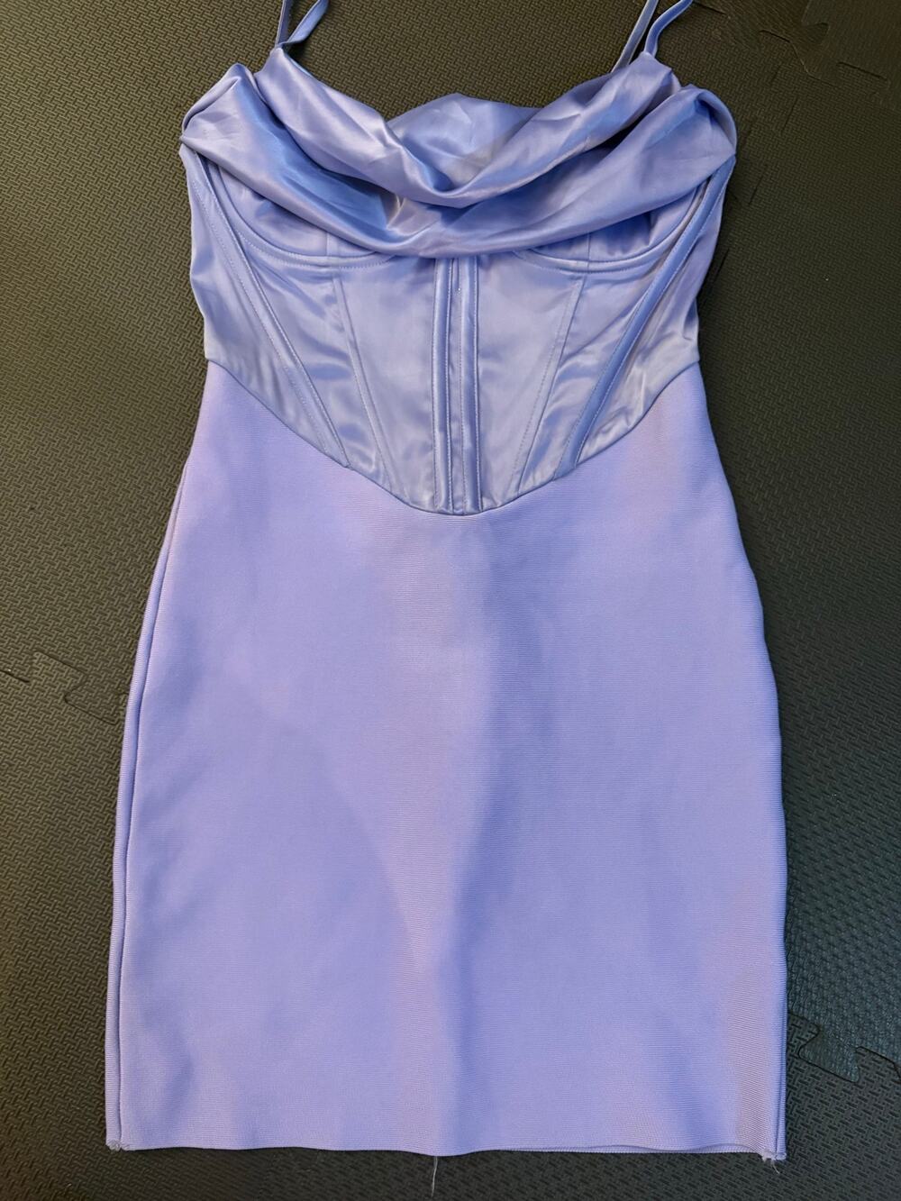 AKIRA corsette lavender lilac purple satin bustier mini dress M